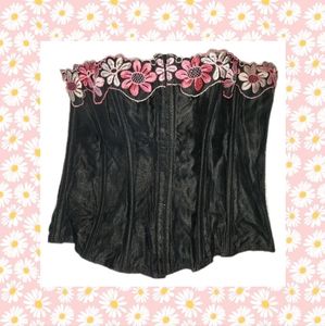 Rare VINTAGE VICTORIA'S SECRET PINK DAISY FLORAL CORSET BUSTIER in LARGE